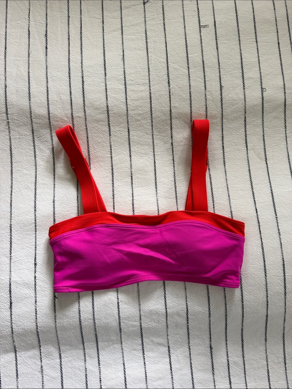 GAP Pink and Red Bandeau Bikini Top